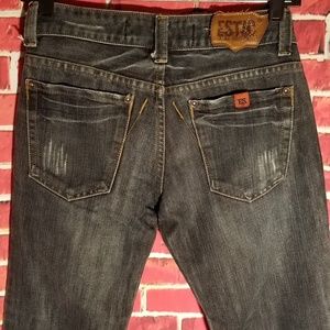 RARE ESTIC PIRATE Distressed Ladies Cropped Jeans